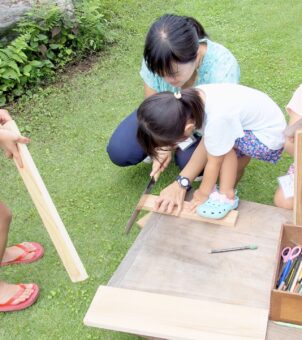 「アトリエkiki」嬉々としてふれあう家族の休日