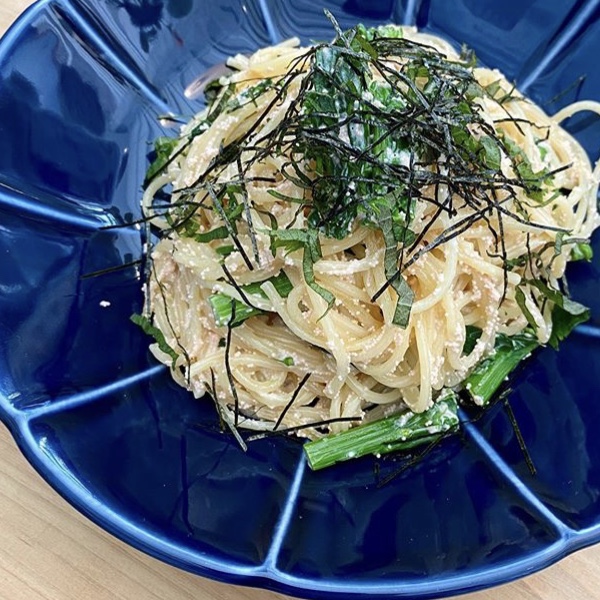 青梅　カフェ　菜の花とタラコのクリームパスタ（季節限定）