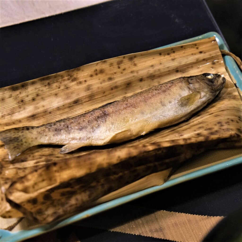 御岳山　山楽荘　蒸し魚