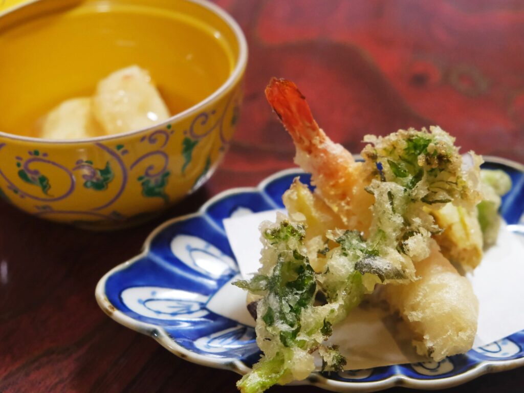 御岳山　能保利　料理　天ぷら
