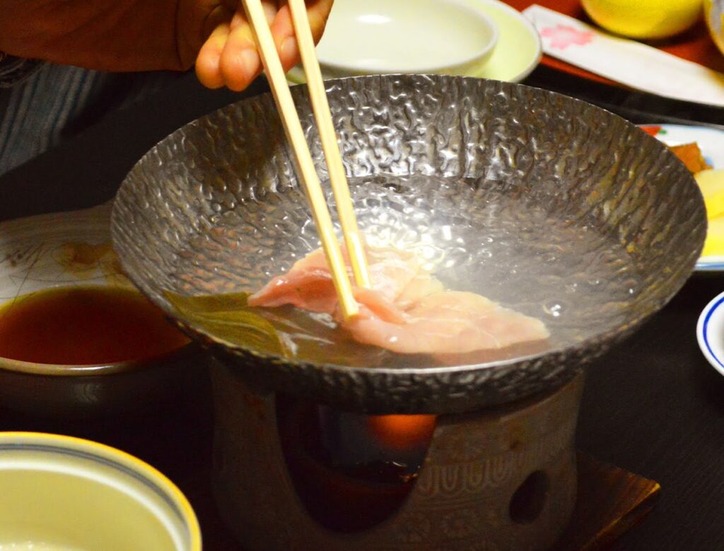 御岳山　藤本荘　料理　しゃぶしゃぶ