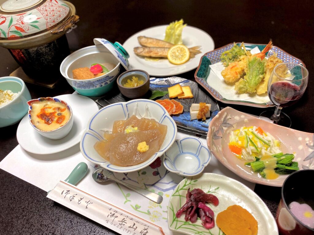 御岳山　御岳山荘　料理　刺身こんにゃく