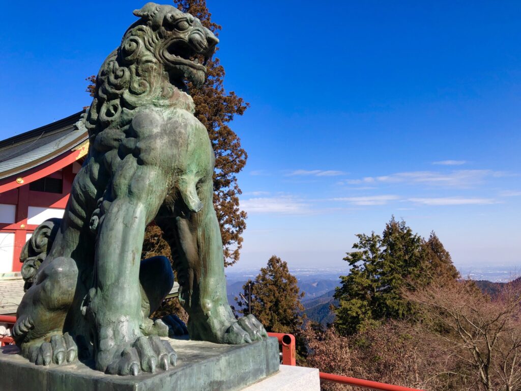 狛犬と風景