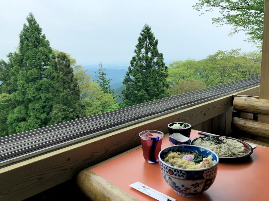 駒鳥売店のお食事とパノラマビュー