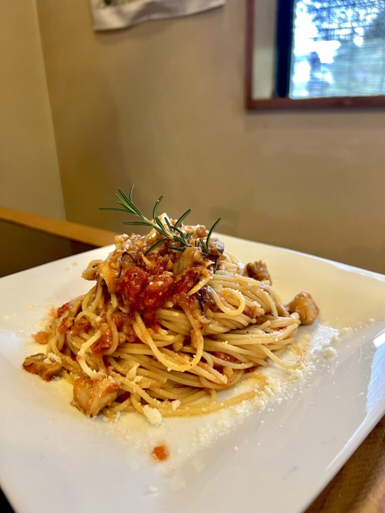 青梅 内沼きのこ園 軽喫茶ぴるつ パスタ